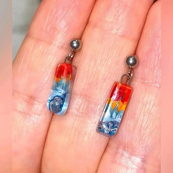 🌺Handmade  earrings. Unisex 🌺 - Picture 4 of 5